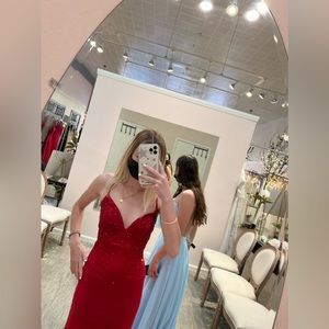 red prom dress